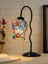 Multicolor Mosaic Glass Zig Zag Curvy Table lamp with Iron Base (EN14)